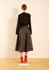 Charcoal Pleated Skirt