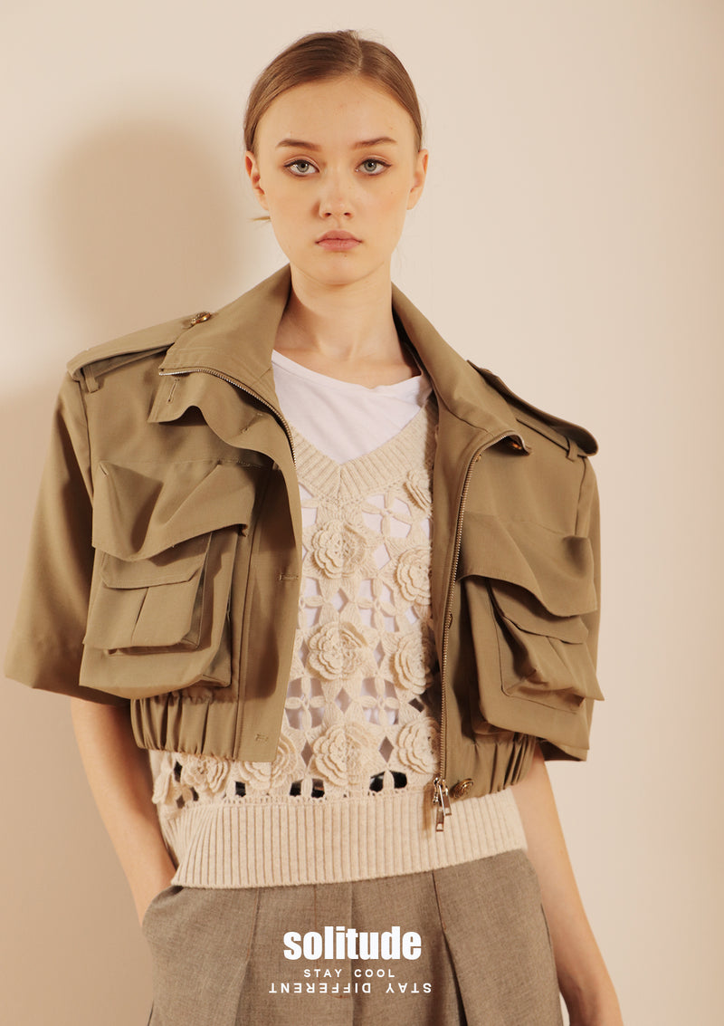 Oversized Army Cropped Jacket