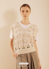 Beige Crochet Vest