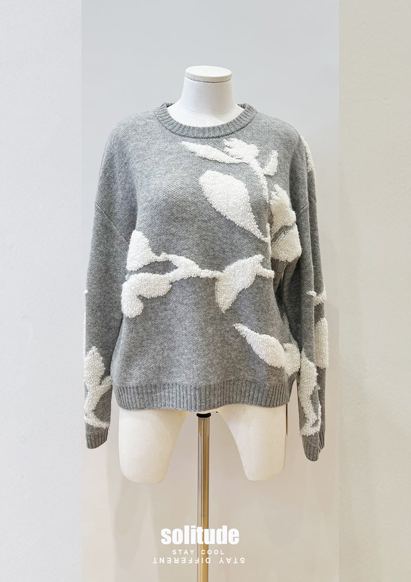 Embossed Flowers Sweater