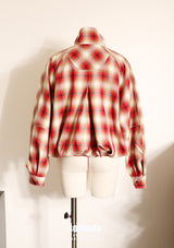 Red Checkered Zip Up Jacket