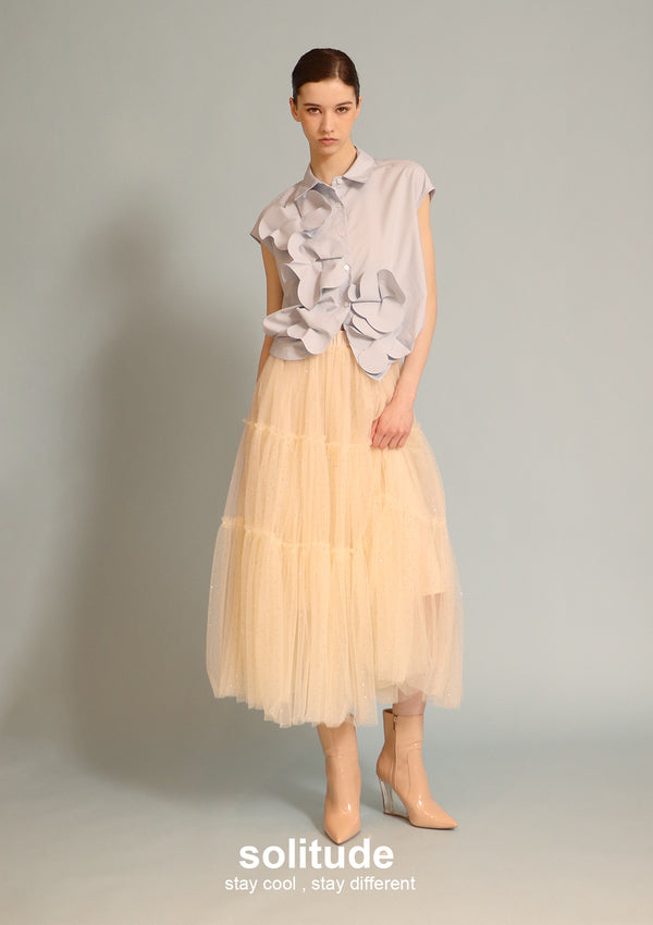 Bling Bling Beige Gauze Skirt