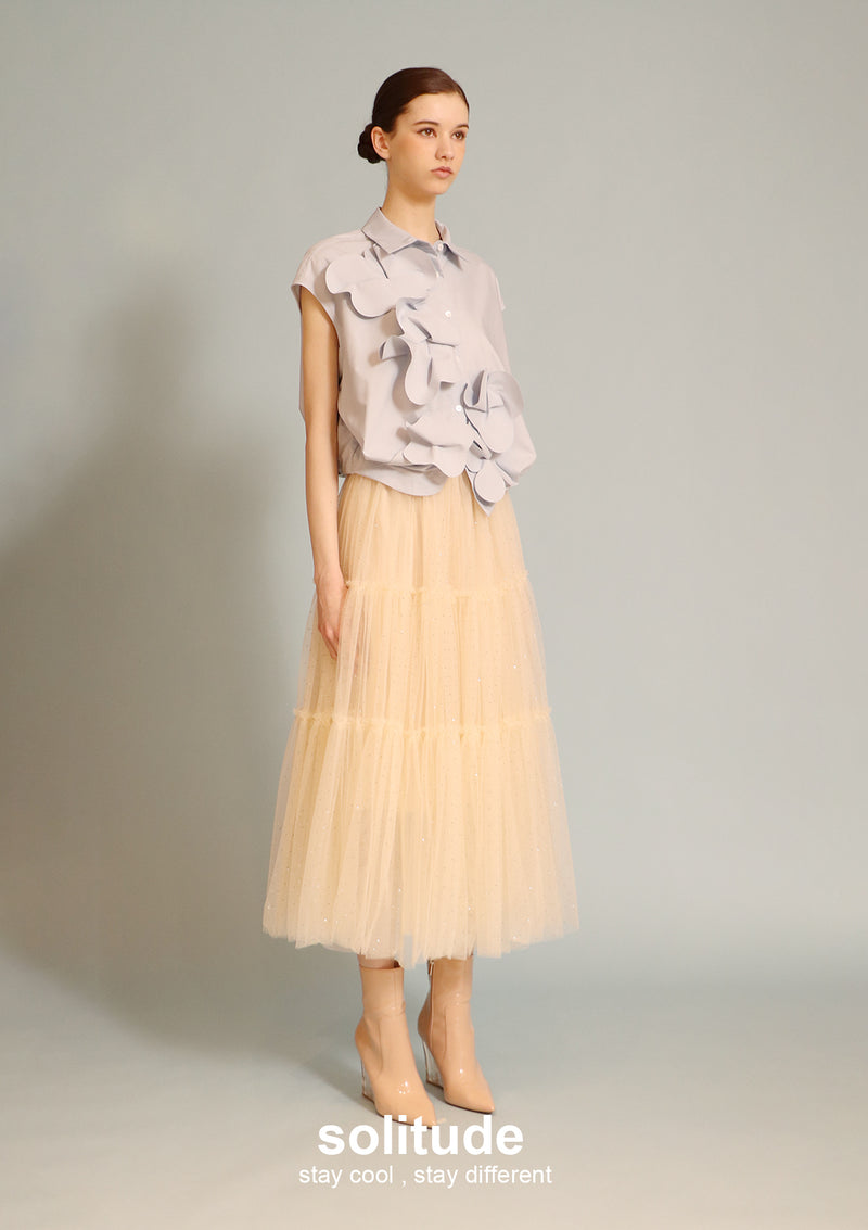 Bling Bling Beige Gauze Skirt