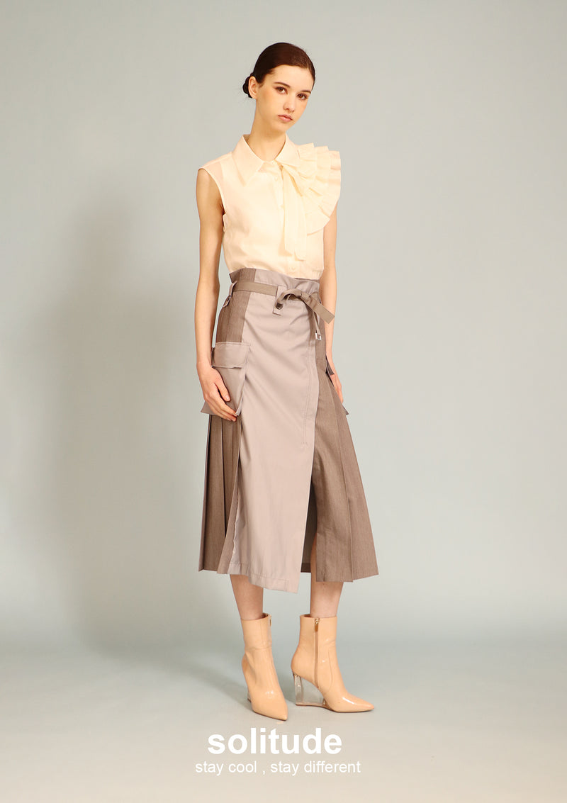 Off-white Ruffles Trimmed Sleeveless Shirt