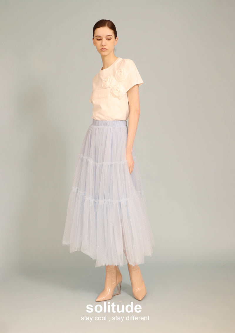 White Flowers Patches Top