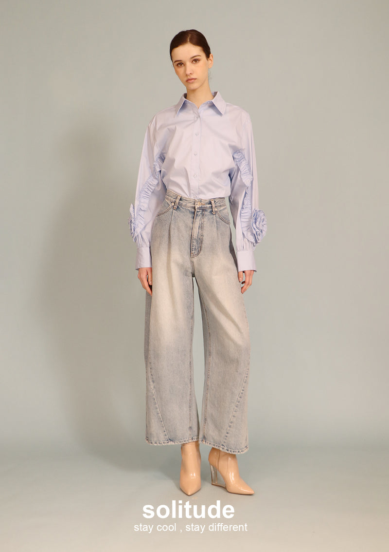 Ruffles Trimmed Woven Shirt