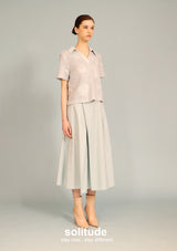 Satin Collar Powder Blue Top