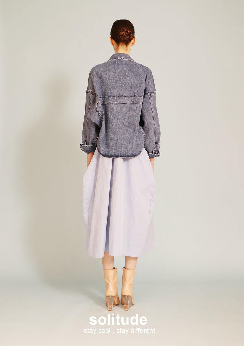 Washed Denim Shirt Jacket