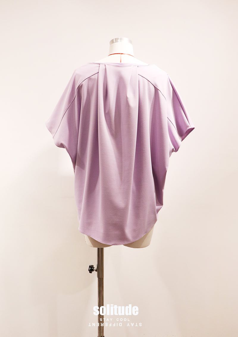 Purple V-neck Woven Top