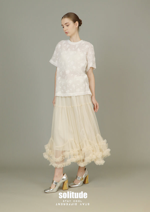 Tiered Spiral Cotton Skirt