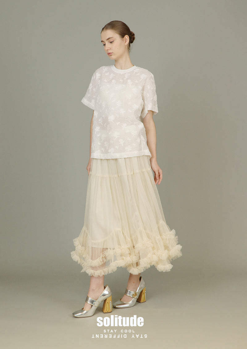Tiered Spiral Cotton Skirt