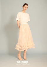 Nude Tone Gauze Skirt