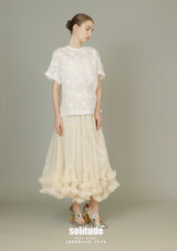 Tiered Spiral Cotton Skirt