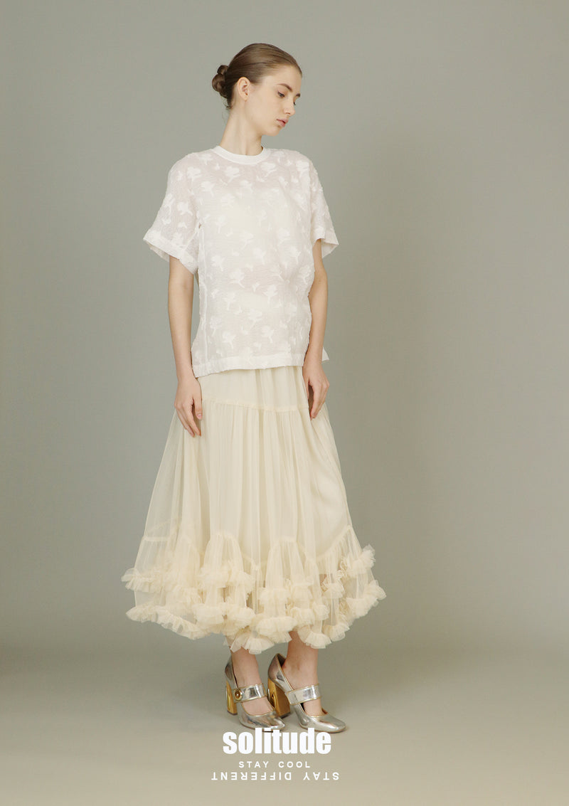 Tiered Spiral Cotton Skirt