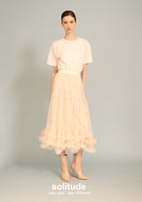 Nude Tone Gauze Skirt