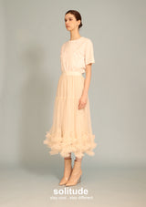Nude Tone Gauze Skirt