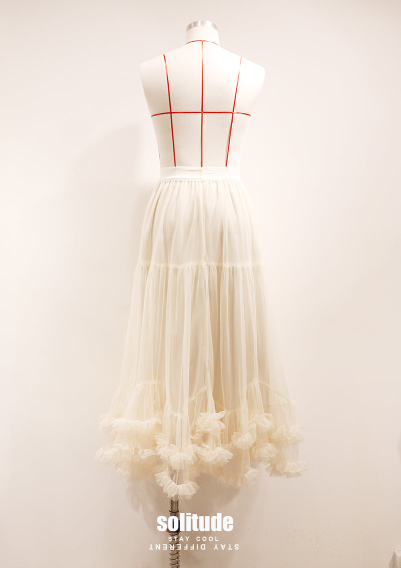 Tiered Spiral Cotton Skirt