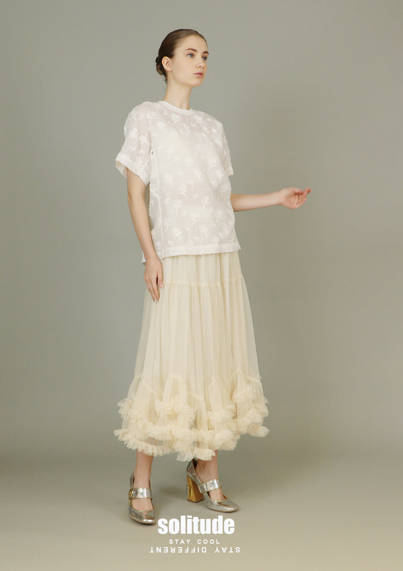 Tiered Spiral Cotton Skirt