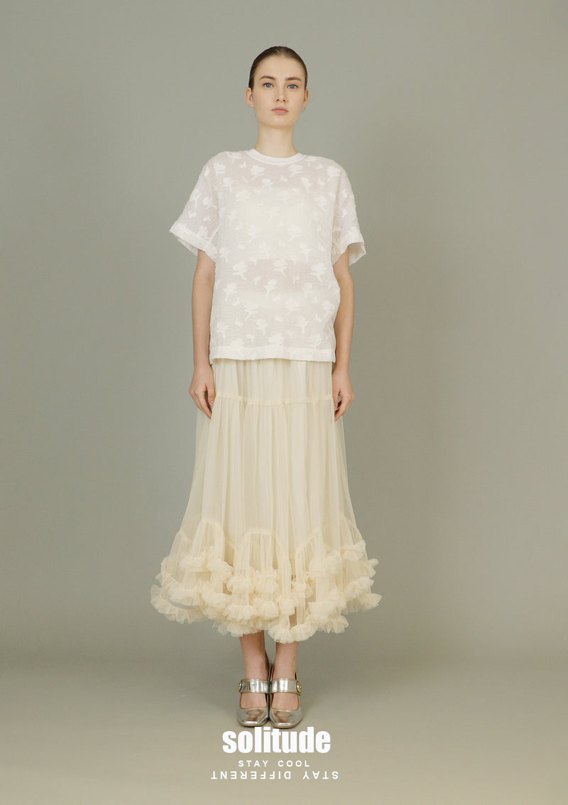 Tiered Spiral Cotton Skirt