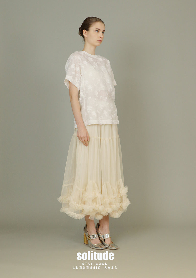 Tiered Spiral Cotton Skirt