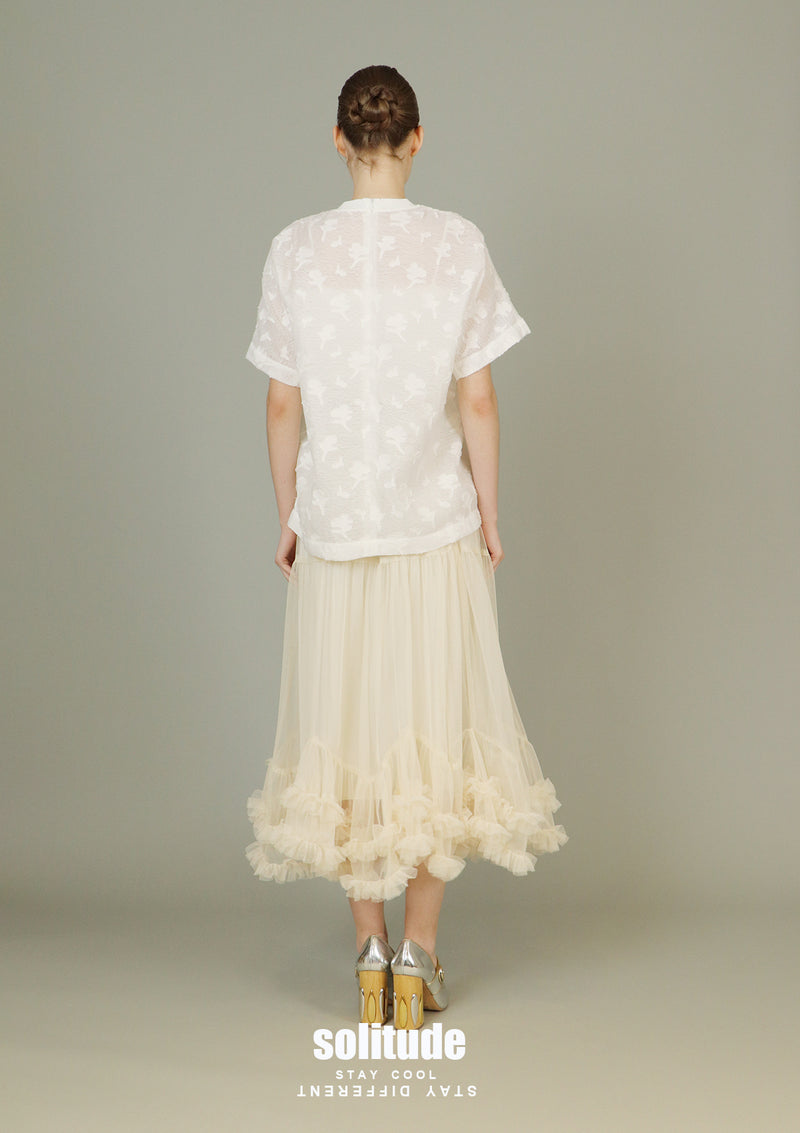 Tiered Spiral Cotton Skirt