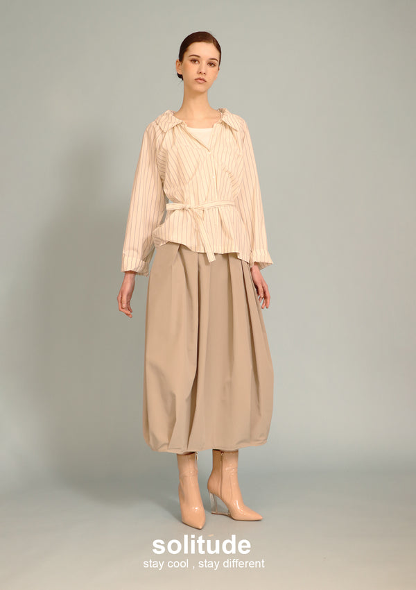 Khaki Bubble Nylon Skirt