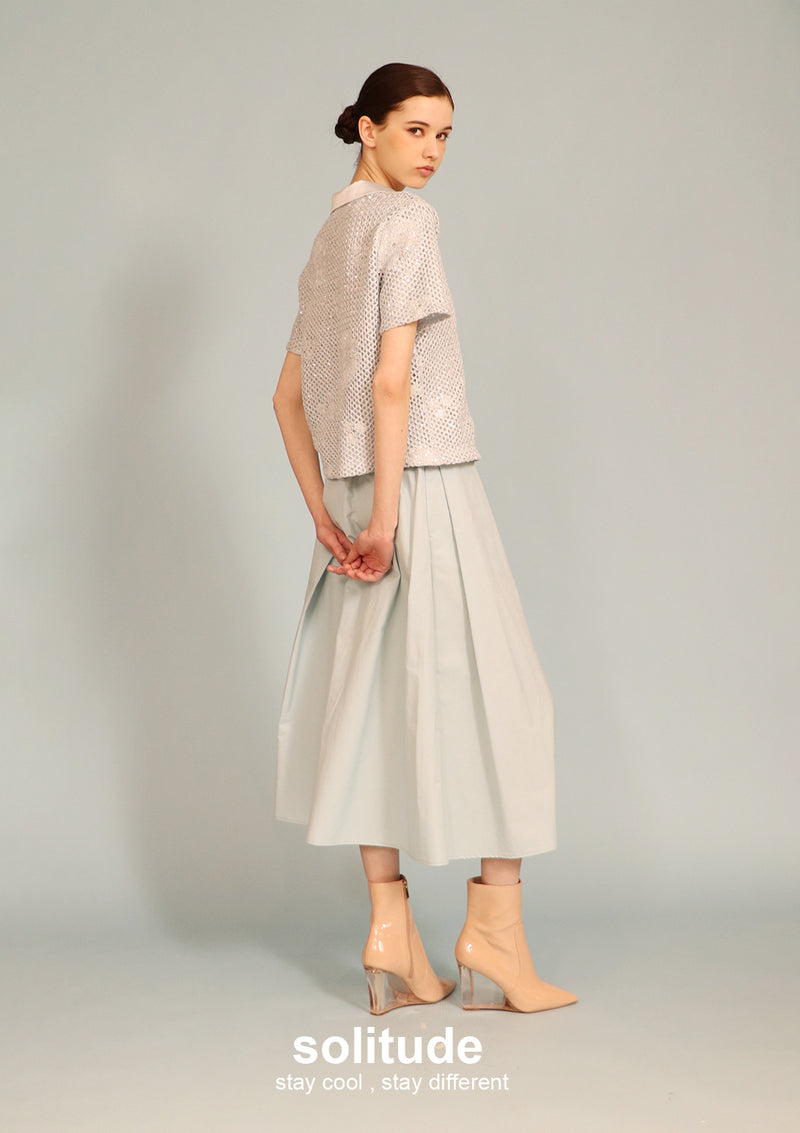 Pastel Blue Woven Skirt