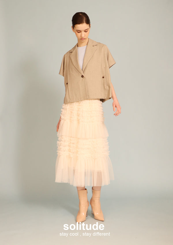 Beige Drop Shoulder Waistcoat