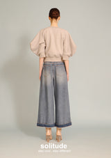 Grey 3D Cut Knitted Top