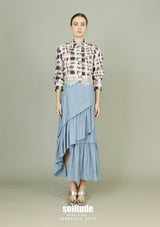 Lace Trim Printed Woven Shirt