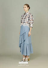 Lace Trim Printed Woven Shirt