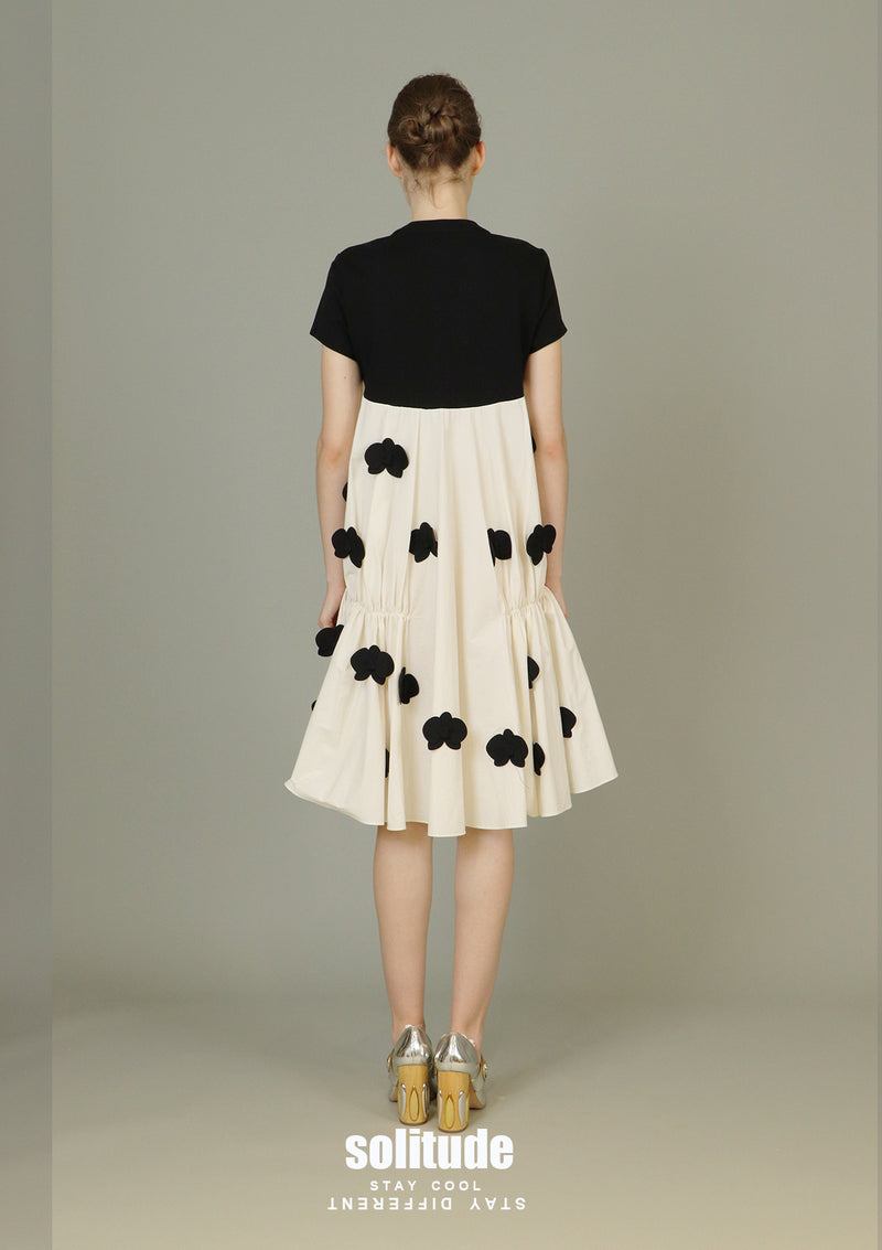 Mixed Fabrics & Patches T-shirt Dress