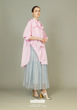 Pink Asymmetrical Layered Long Shirt