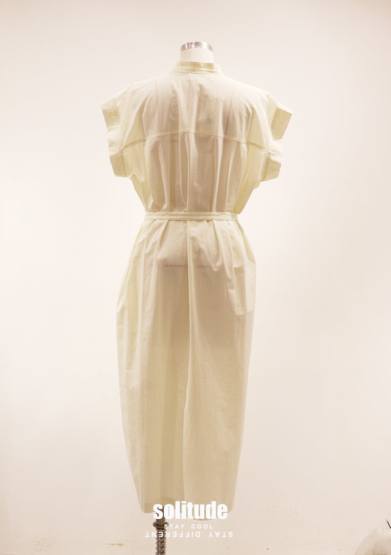 Yellow Sleeveless Cotton Dress