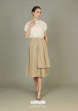 Beige Tiered Spiral Woven Culottes