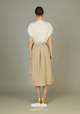 Beige Tiered Spiral Woven Culottes