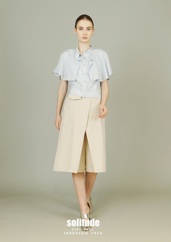 Sky Blue Woven Cape Top