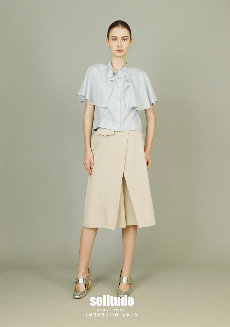 Sky Blue Woven Cape Top