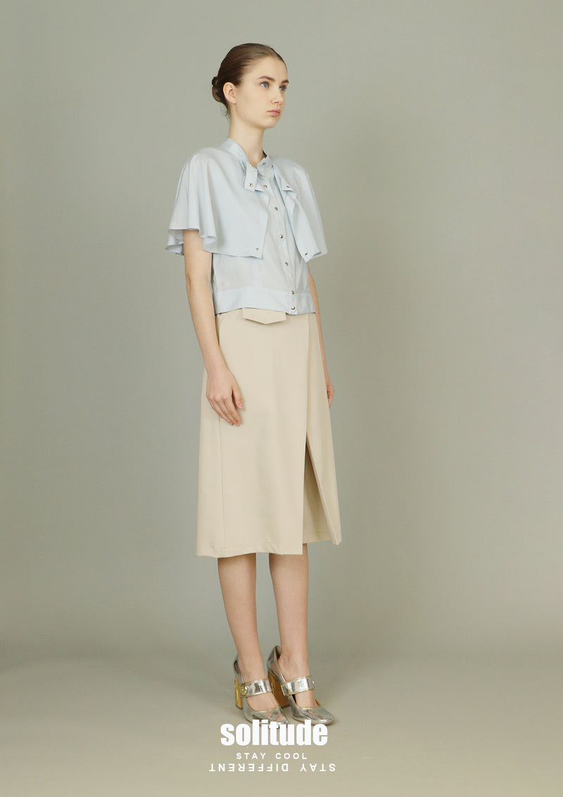 Sky Blue Woven Cape Top