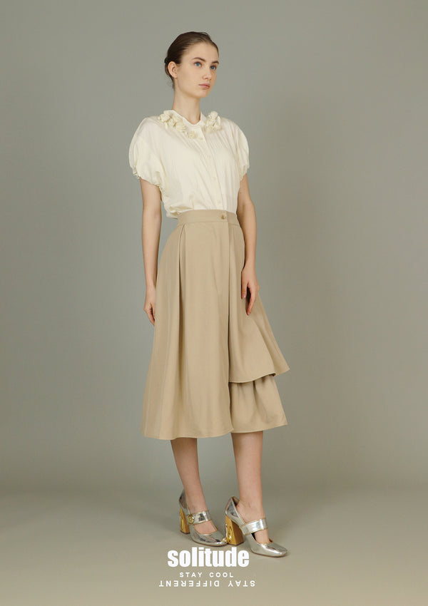 Light Yellow Flower Patches Sleeveless Shirt