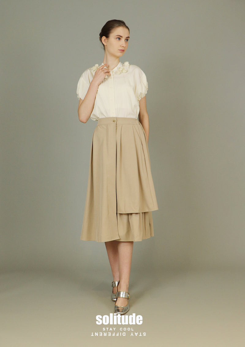 Light Yellow Flower Patches Sleeveless Shirt