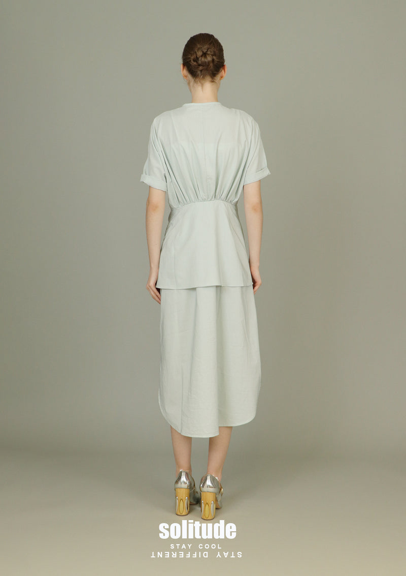 Drop Waist Gathered Maxi Dress