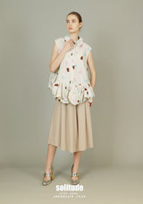 Printed Bubble Sleeveless Shirt