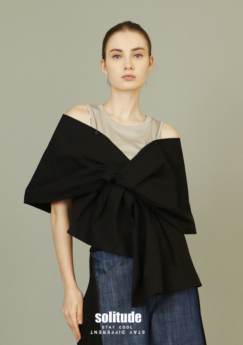 Black Big Bow Top