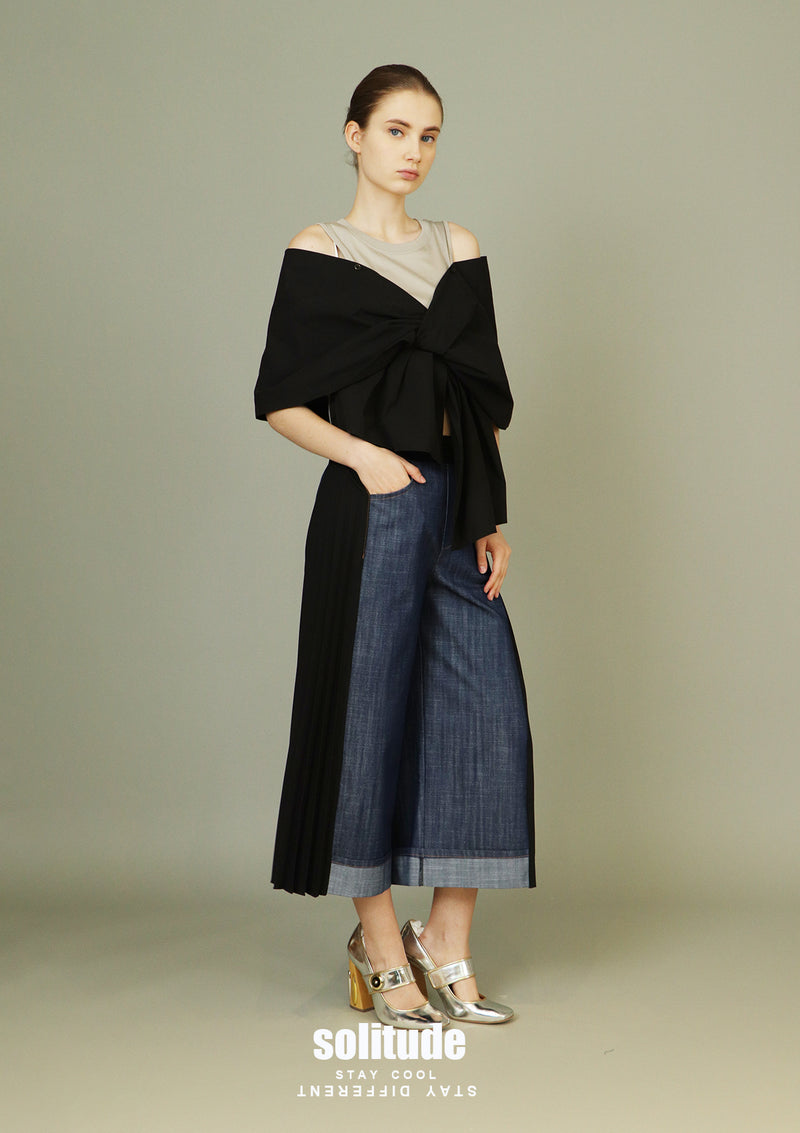 Black Big Bow Top