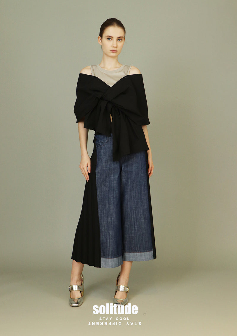 Black Big Bow Top