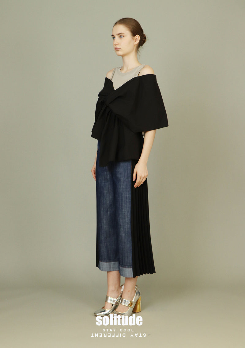 Black Big Bow Top