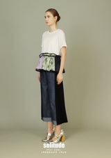 White Detachable Trimes Ruffles Top