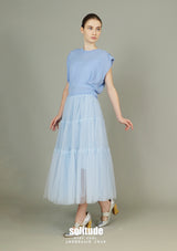 Sky Blue Knitted Sleeveless Top