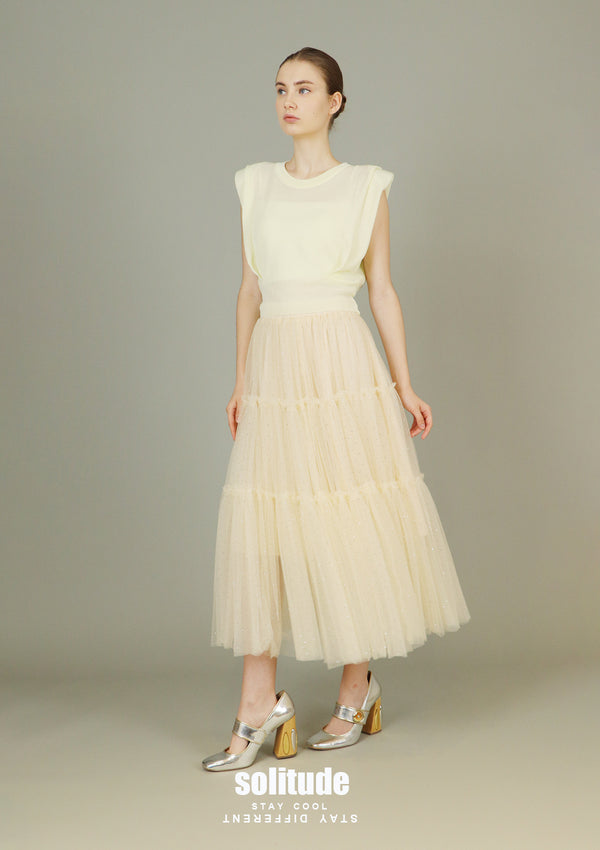 Yellow Knitted Sleeveless Top